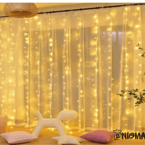 Led zavesa toplo bela 3 x 3 metra